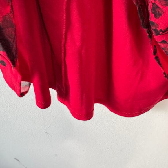 Torrid Dress Womens 10 Red Roses Dark Romance Chiffon Valentines Day Mini Party - Picture 9 of 11